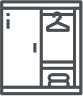 Sliding wardrobe system with custom doors and accessories